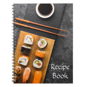 Caderno Espiral Diário de receitas da comida japonesa da Ásia Su
