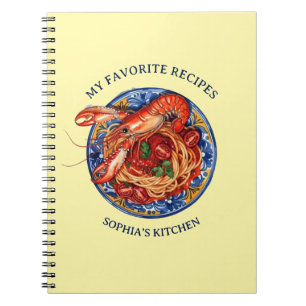 Caderno Espiral Diário de Receitas Personalizadas de Massa de Lago