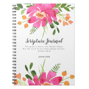 Caderno Espiral Diário de script personalizado de Buquê flexível r