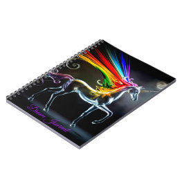 Caderno Espiral Diário de Sonhos do Unicórnio de Vidro