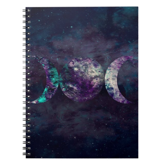Caderno Espiral Diário de Sonhos do Universo da Deusa Tríplice Lua (Frente)