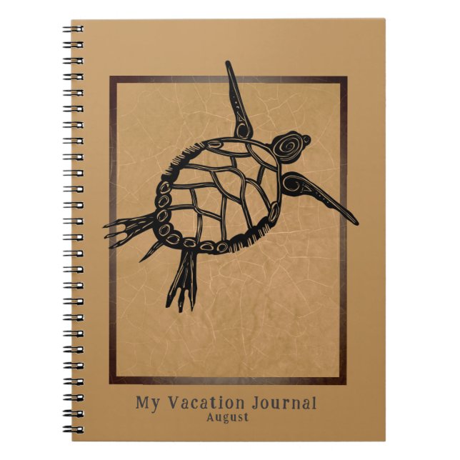Caderno Espiral Diário de Vacinação da Tartaruga Marinha Masculina (Frente)