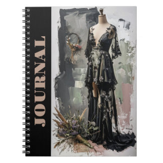 Caderno Espiral Diário de Vestido Negro Pequeno Vitoriano LBD