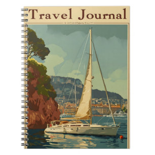 Caderno Espiral Diário de Viagem de embarcações de navegação Vinta