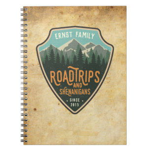 Caderno Espiral Diário de Viagem de Estradas e Shenanigans