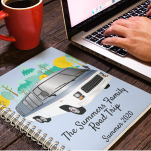 Caderno Espiral Diário de Viagem de Família em RV - Notas e Planos