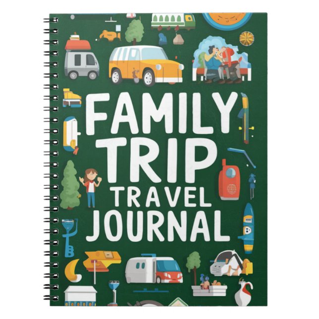 Caderno Espiral Diário de Viagem de Família para Crianças (Frente)