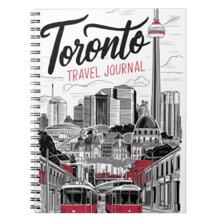 Caderno Espiral Diário de Viagem de Toronto