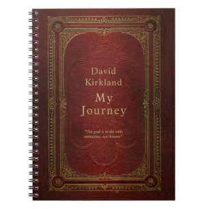 Caderno Espiral Diário de Viagem do Vintage Book personalizado