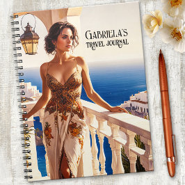 Caderno Espiral Diário de Viagens de Verão Exóticas