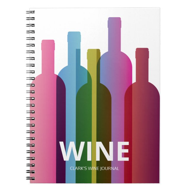 Caderno Espiral Diário de Vinho Personalizado (Frente)