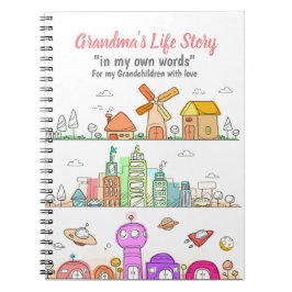 Caderno Espiral Diário de vovó para gravar o histórico de vida par