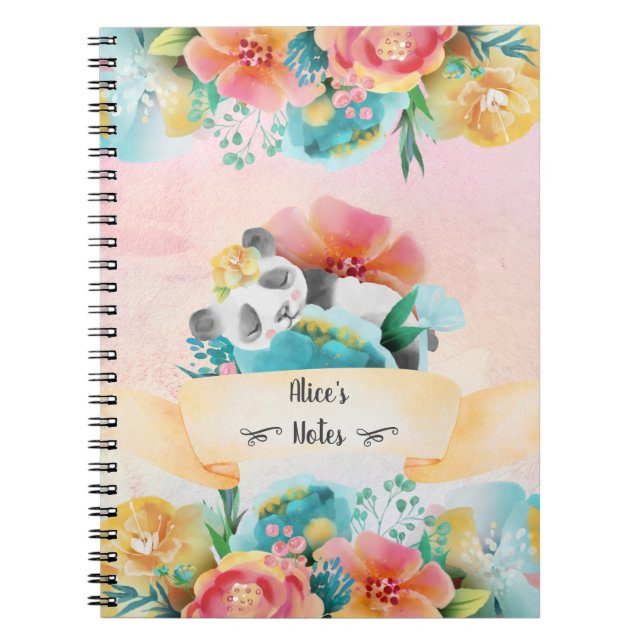Caderno Espiral Diário Diário da Garota Floral Sonhosa de Bebê Son (Frente)