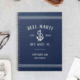 Caderno Espiral Diário do Capitão do Navio de Marinho Náutico Russ