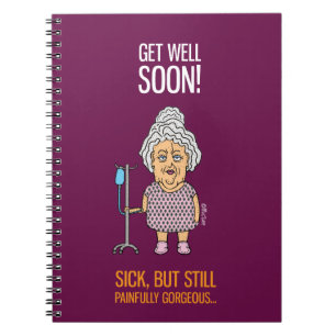 Caderno Espiral Diário do hospital - se dê bem em breve - desenh