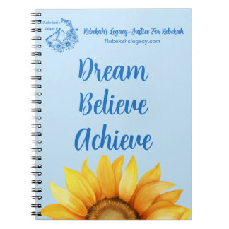 Caderno Espiral Diário do Legado de Rebekah Sonhe • Acredite • Alc