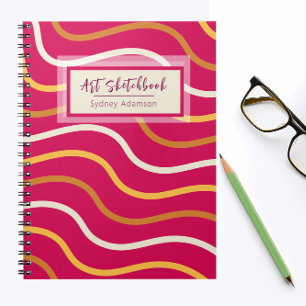 Caderno Espiral Diário do Livro de Arte Personalizado BOHO