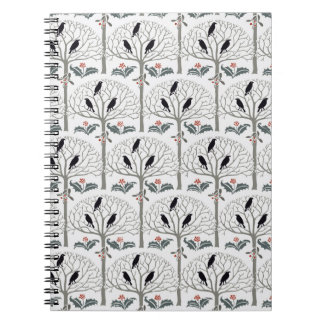 Caderno Espiral Diário do Natal do teste padrão do Rook e do