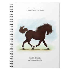 Caderno Espiral Diário do Proprietário do Cavalo Personalizado d