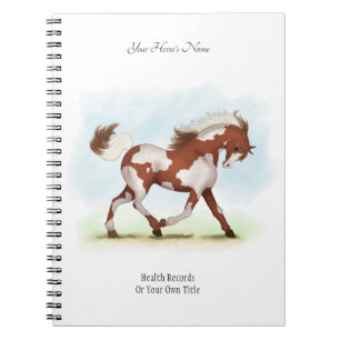 Caderno Espiral Diário do Proprietário Personalizado de Cavalos 