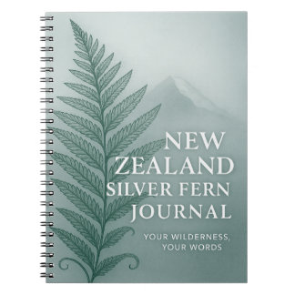 Caderno Espiral Diário do Silver Fern da Nova Zelândia – Vida Selv