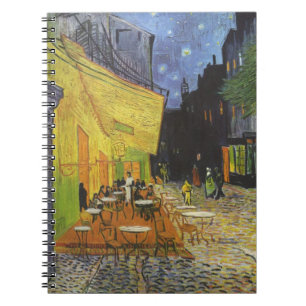 Caderno Espiral Diário do terraço do café de Van Gogh