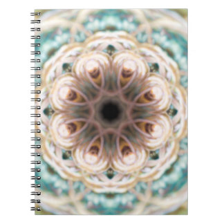 Caderno Espiral Diário do vazio da mandala de Shell de turquesa