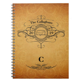 Caderno Espiral Diário do viagem do campista do estilo rv do