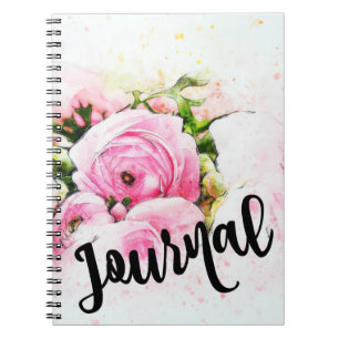 Caderno Espiral Diário dos rosas da aguarela