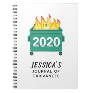 Caderno Espiral Diário engraçado personalizado do Dumpster Fire