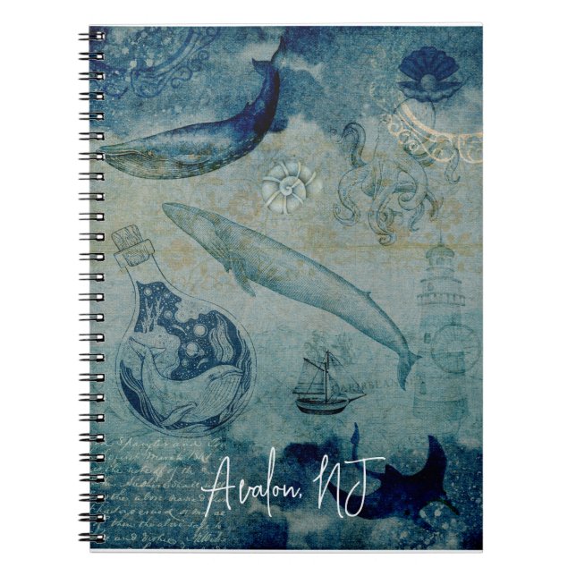 Caderno Espiral Diário Espiral Oceano/ Livro de Convidados (Frente)
