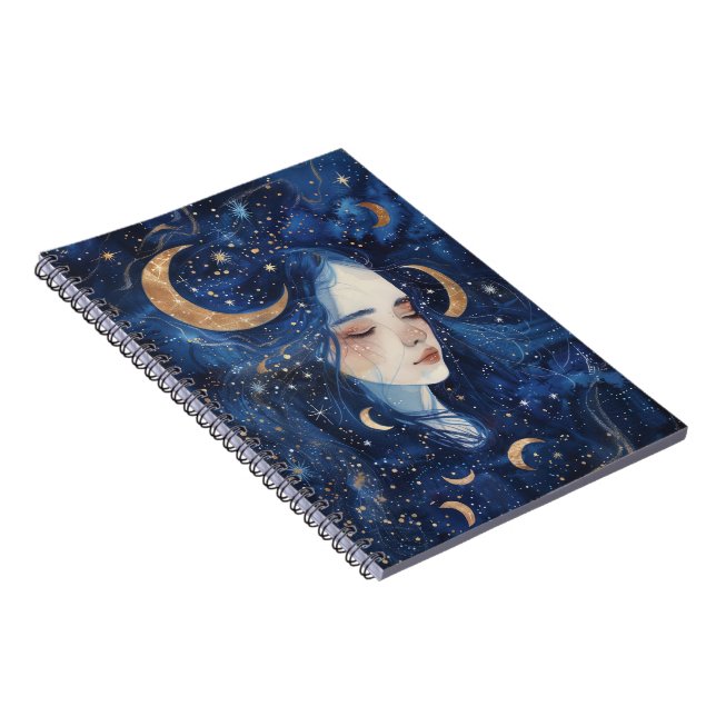 Caderno Espiral Diário Espiral Paisagem Lunar Sonhadora (Lado Direito)