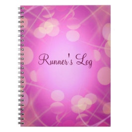 Caderno Espiral Diário espiral Running Sparkly do rosa do registro
