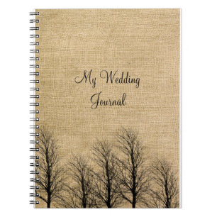 Caderno Espiral Diário fino do casamento de serapilheira e de