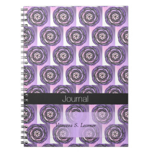 Caderno Espiral Diário Flor da Paixão Roxa
