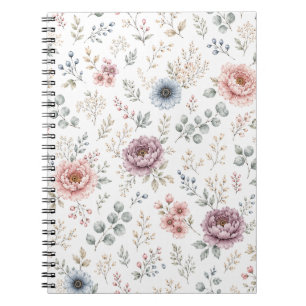CADERNO ESPIRAL DIÁRIO FLORAL