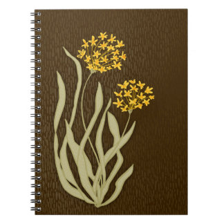 Caderno Espiral Diário Floral Botânico de Cebolinha Florescente