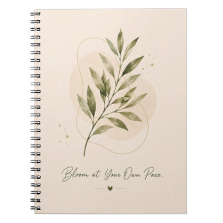 Caderno Espiral Diário Floresça ao Seu Próprio Ritmo