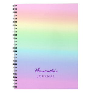 Caderno Espiral Diário Gradiente bonito do Arco-Íris