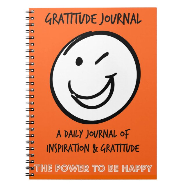 CADERNO ESPIRAL DIÁRIO GRATITUDE DO SMILEY FACE (Frente)