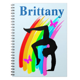 Caderno Espiral DIÁRIO GYMNAST PERSONALIZADO bonito BLUE RAINBOX