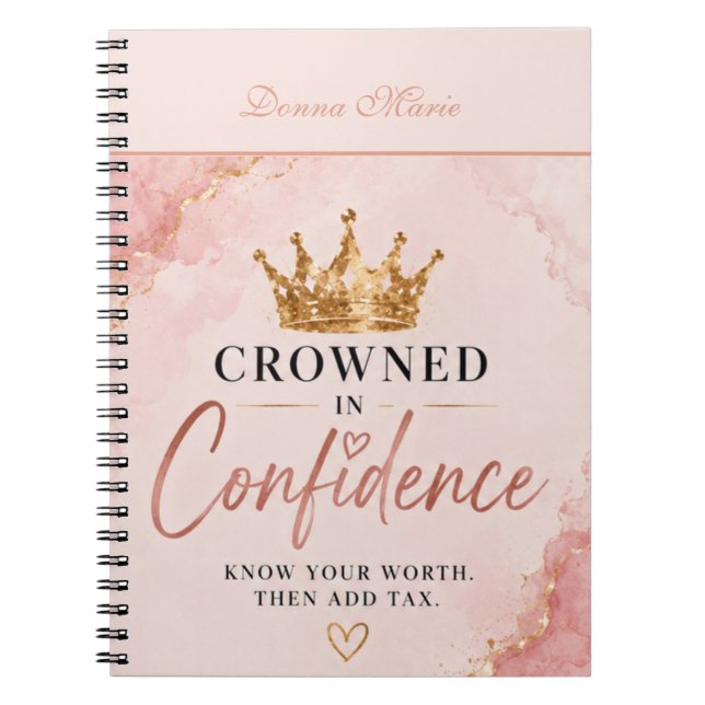 Caderno Espiral Diário Inspirador Coroado Com Confiança (Frente)