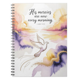 Caderno Espiral Diário Inspirador da Pomba - Aquarela Uplifting