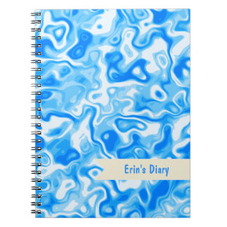 Caderno Espiral Diário/jornal/caderno da textura da água azul