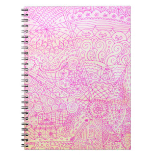Caderno Espiral Diário lunático cor-de-rosa
