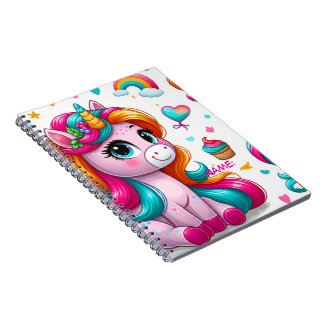 Caderno Espiral Diário Mágico de Desenho de Unicórnio