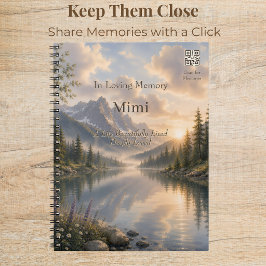 Caderno Espiral Diário Memorial Quiet Waters com QR Code