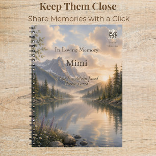 Caderno Espiral Diário Memorial Quiet Waters com QR Code