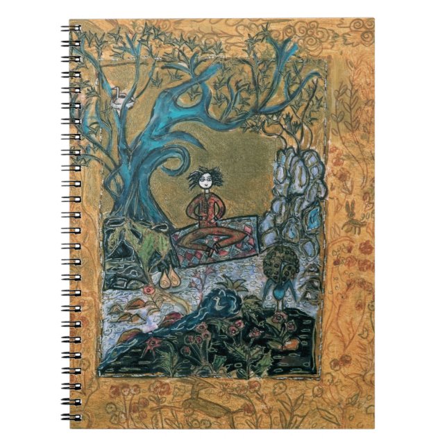 Caderno Espiral Diário mestre Meditating (Frente)