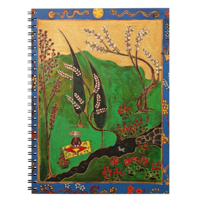 Caderno Espiral Diário mestre Meditating (Frente)